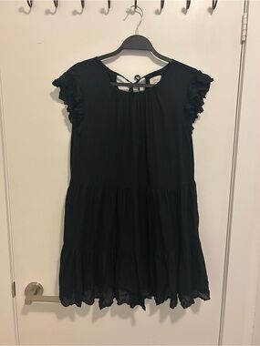 Aritzia Wilfred Black Ruffled Babydoll Dress